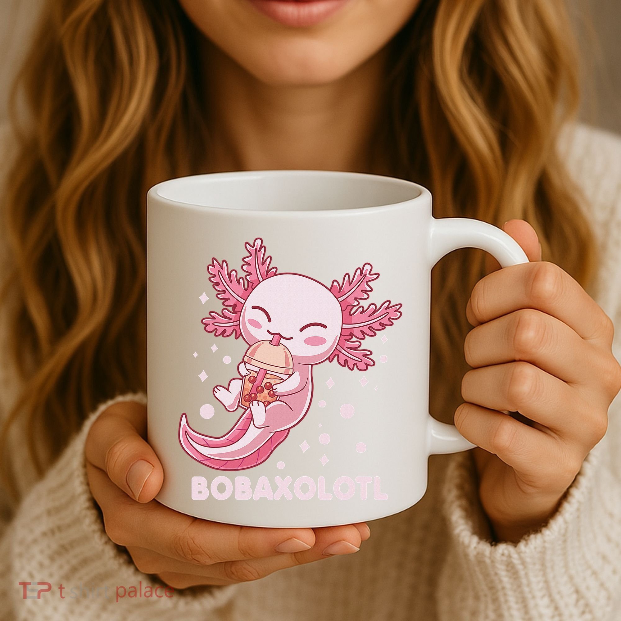Funny Bobaxolotl Boba Tea Bubble Milk Kawaii Axolotl Anime  Coffee Mug