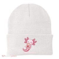 Funny Bobaxolotl Boba Tea Bubble Milk Kawaii Axolotl Anime  Beanie thumb 0