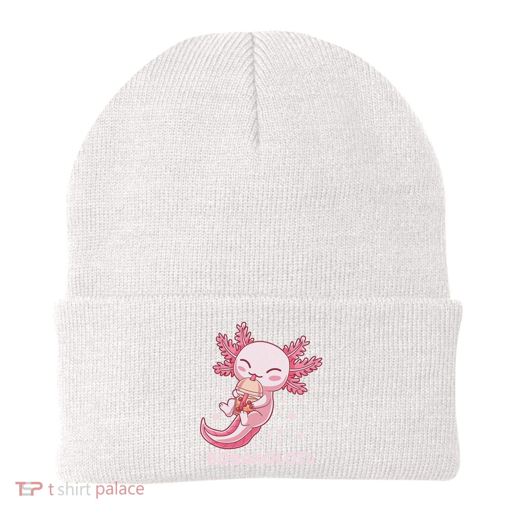 Funny Bobaxolotl Boba Tea Bubble Milk Kawaii Axolotl Anime  Beanie