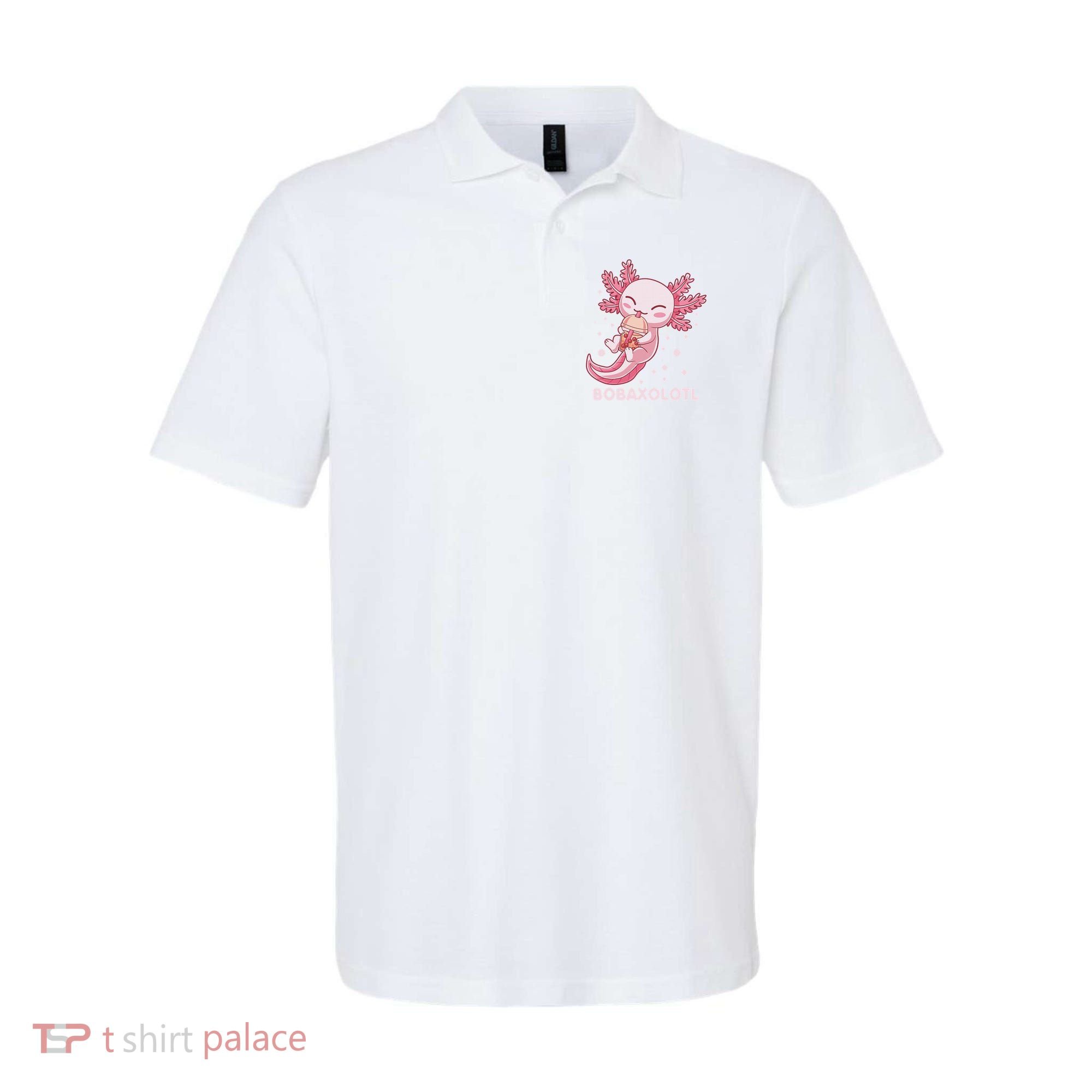 Funny Bobaxolotl Boba Tea Bubble Milk Kawaii Axolotl Anime  Polo