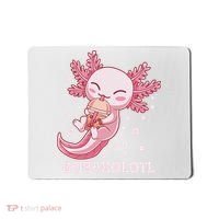 Funny Bobaxolotl Boba Tea Bubble Milk Kawaii Axolotl Anime  Mousepad thumb 0