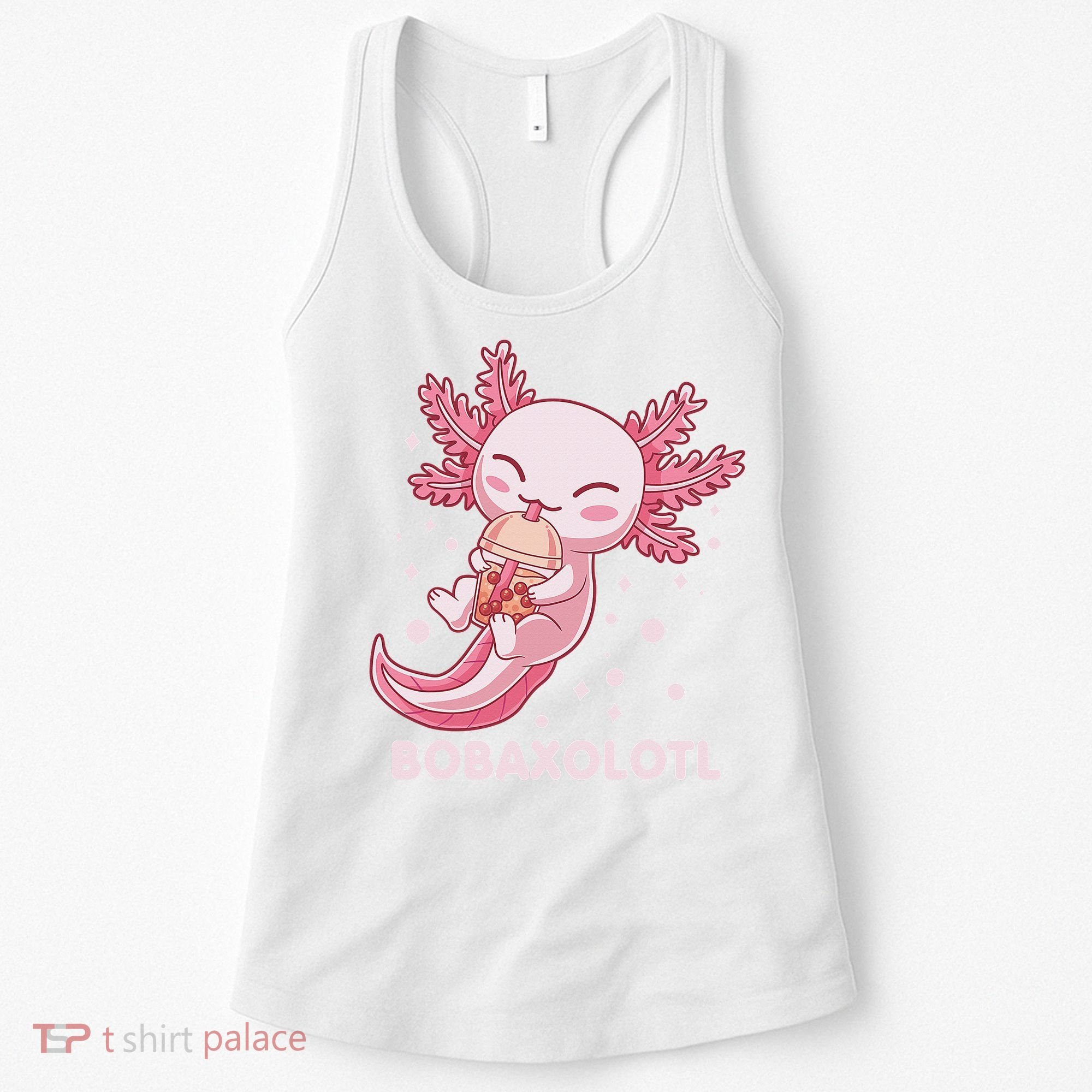 Funny Bobaxolotl Boba Tea Bubble Milk Kawaii Axolotl Anime  Women's Tank Top