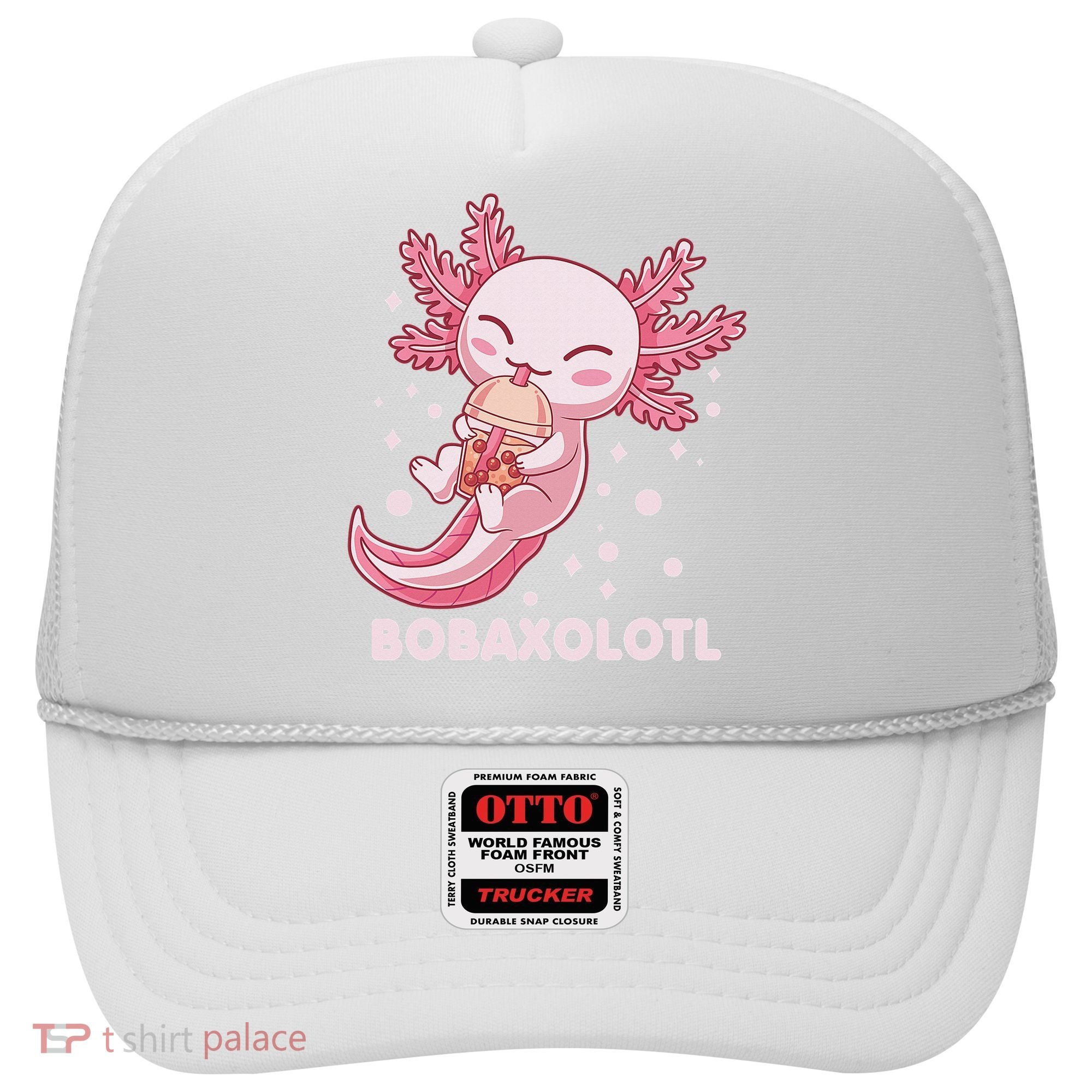 Funny Bobaxolotl Boba Tea Bubble Milk Kawaii Axolotl Anime  Hat