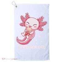 Funny Bobaxolotl Boba Tea Bubble Milk Kawaii Axolotl Anime  Golf Towel thumb 0