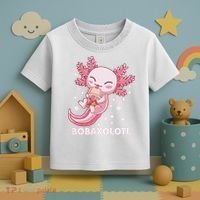 Funny Bobaxolotl Boba Tea Bubble Milk Kawaii Axolotl Anime  Toddler T-Shirt thumb 3