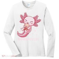 Funny Bobaxolotl Boba Tea Bubble Milk Kawaii Axolotl Anime  Women's Long Sleeve Shirt thumb 0