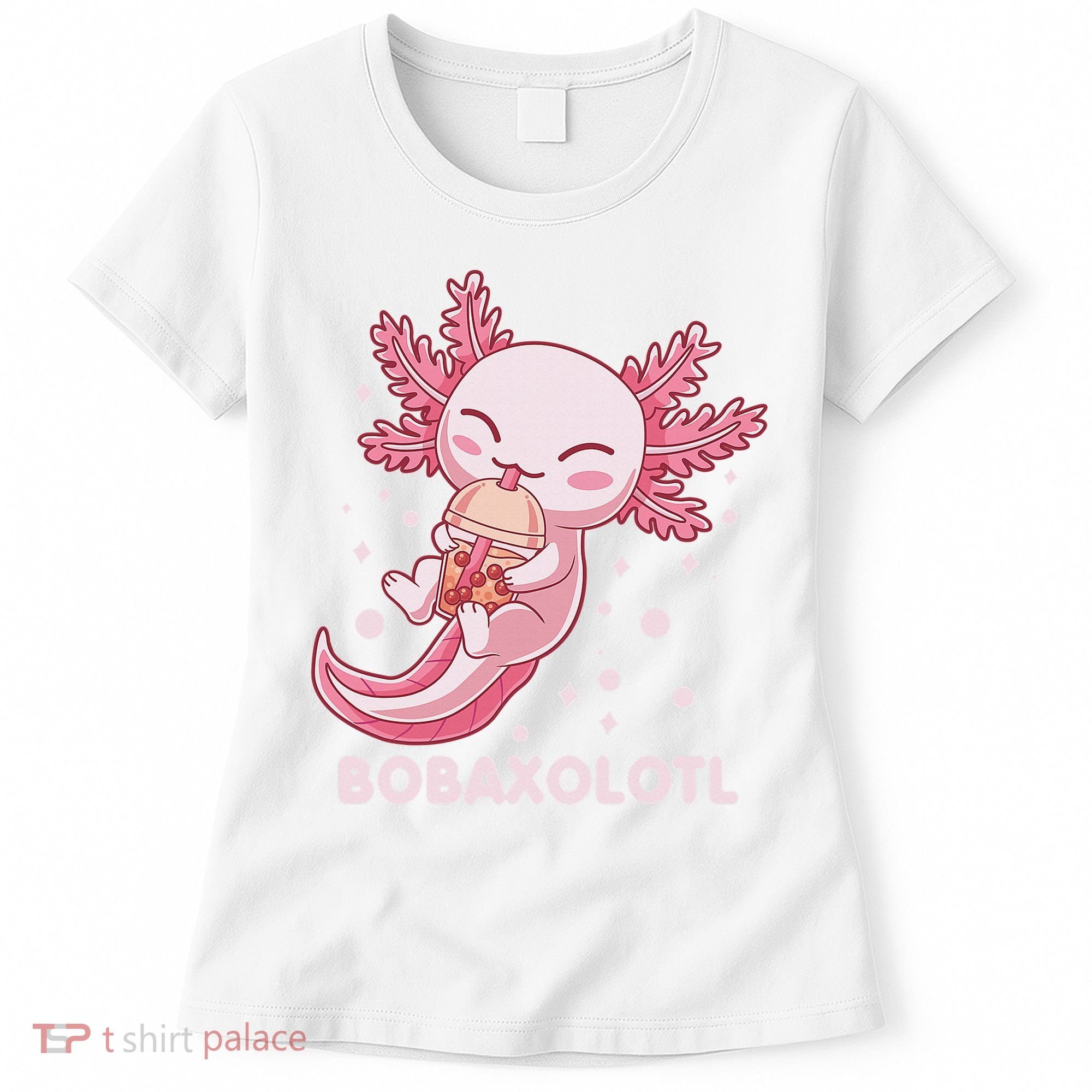 Funny Bobaxolotl Boba Tea Bubble Milk Kawaii Axolotl Anime  Women's T-Shirt