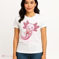 Funny Bobaxolotl Boba Tea Bubble Milk Kawaii Axolotl Anime  Women's T-Shirt thumb 4