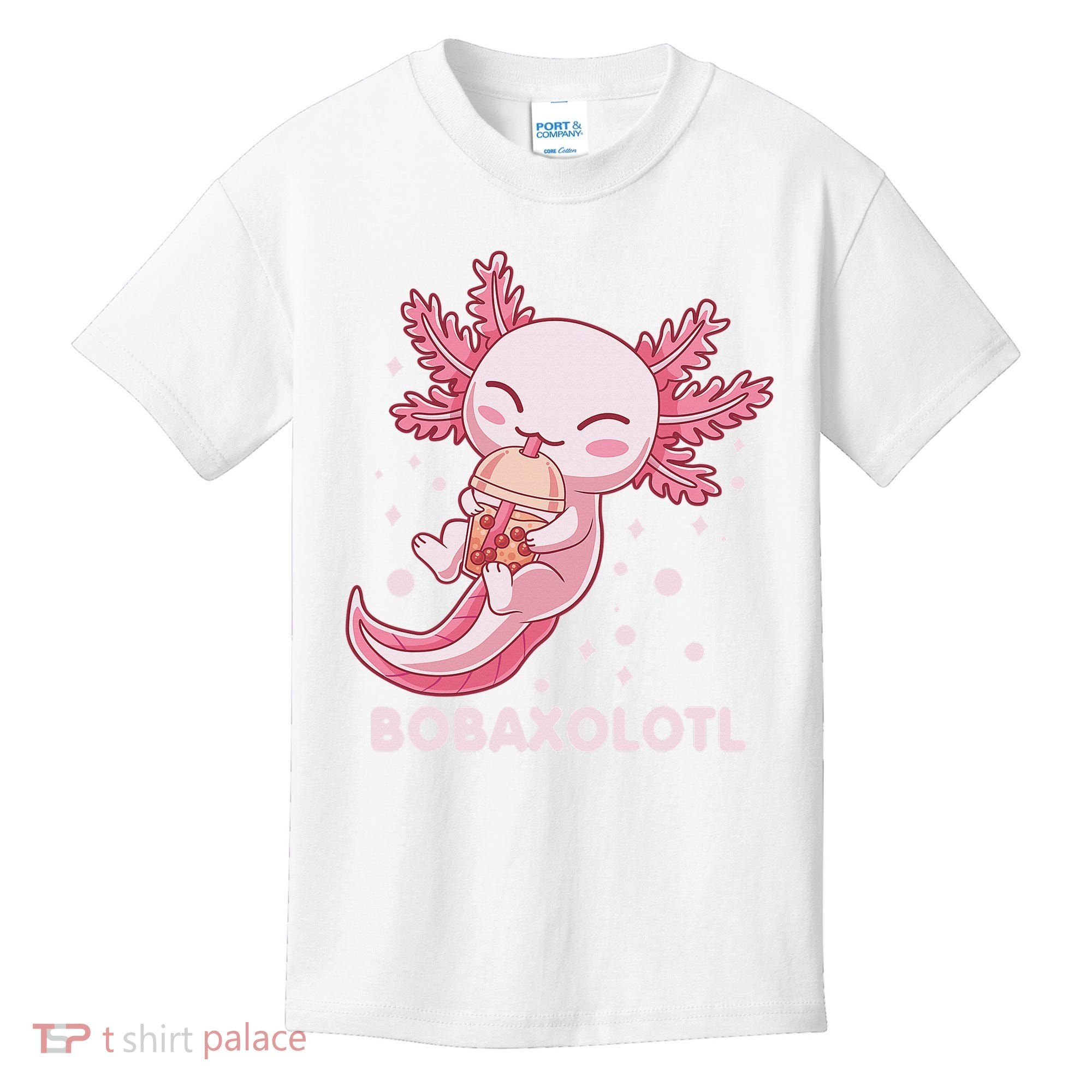 Funny Bobaxolotl Boba Tea Bubble Milk Kawaii Axolotl Anime  Kids T-Shirt