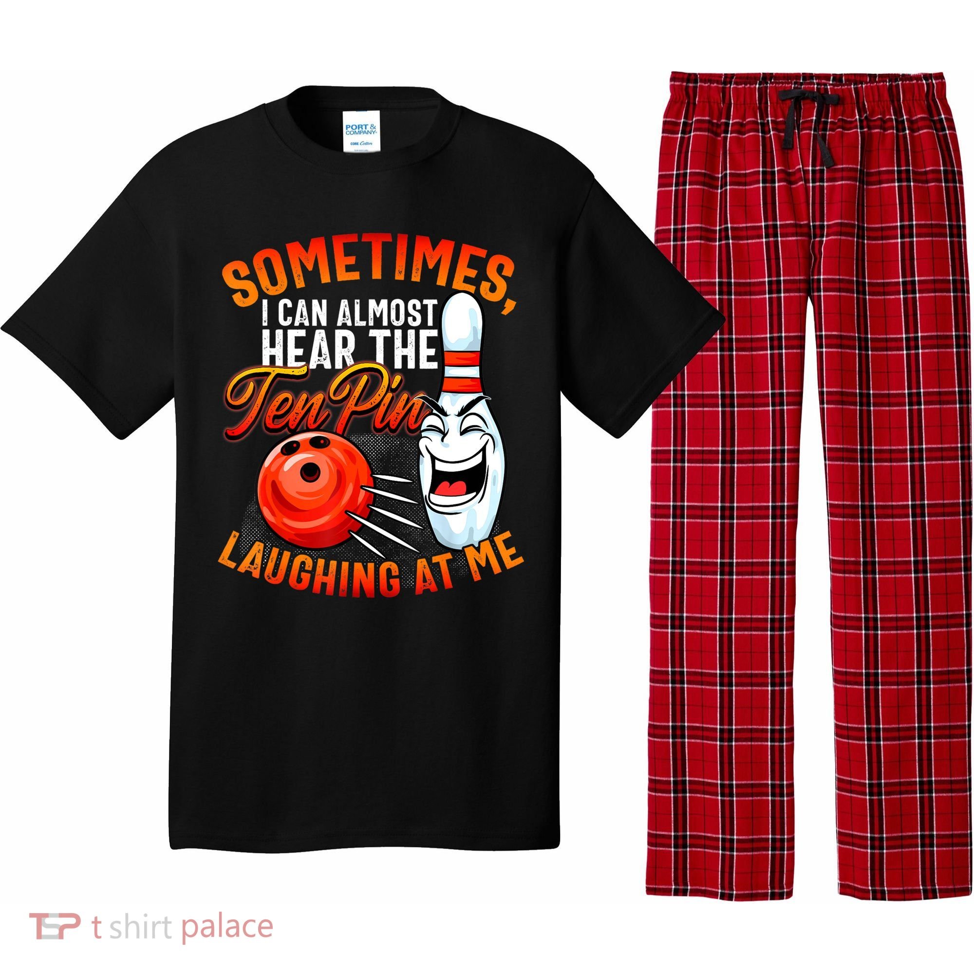 Funny Bowling , Bowler Tee, Tenpin Bowling, Ten Pin Pajama Set