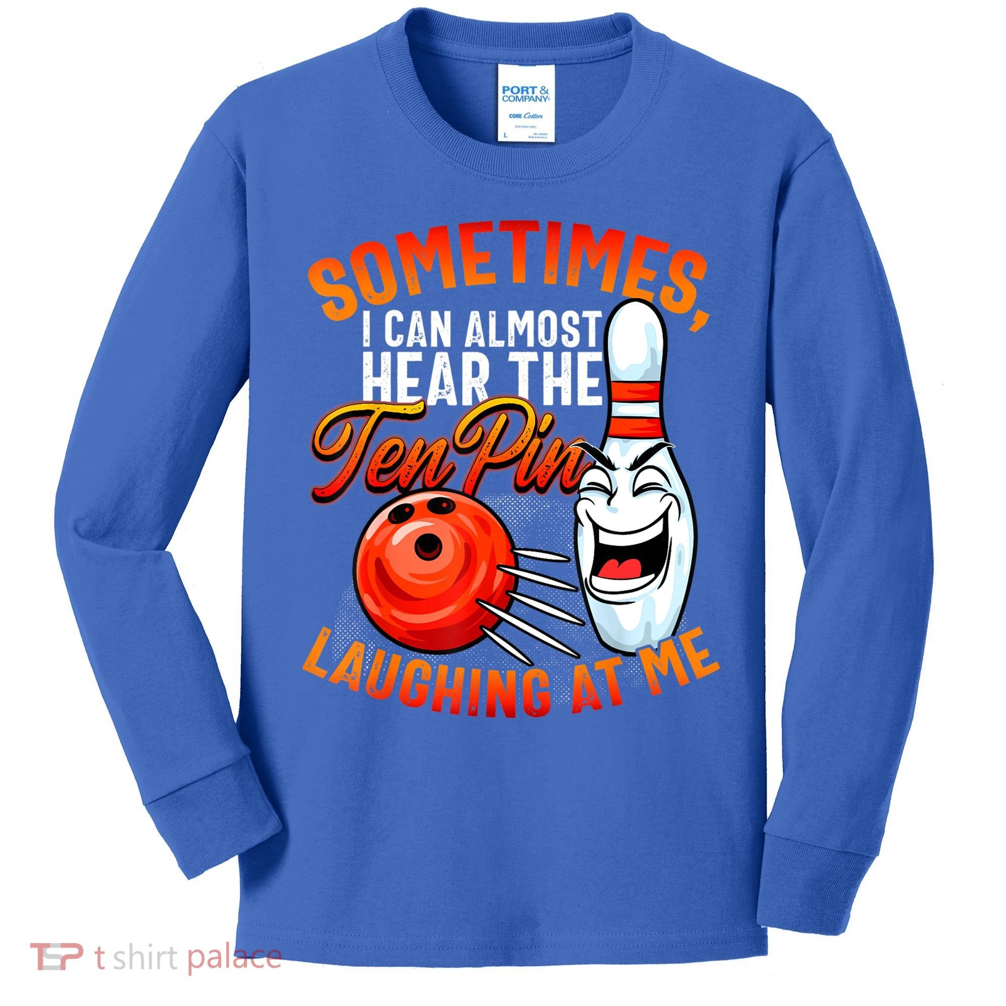 Funny Bowling , Bowler Tee, Tenpin Bowling, Ten Pin Kids Long Sleeve Shirt