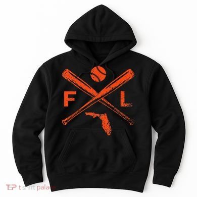 Florida Baseball Bats & Ball Classic Baseball Player Vintage Hoodie
