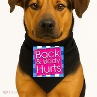 Funny Back Body Hurts Quote Exercise Workout Gym USA-Made Doggie Bandana thumb 1