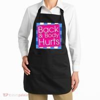 Funny Back Body Hurts Quote Exercise Workout Gym Apron thumb 2