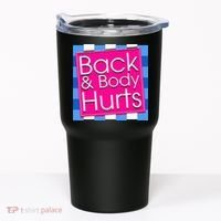 Funny Back Body Hurts Quote Exercise Workout Gym Tumbler thumb 0
