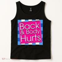 Funny Back Body Hurts Quote Exercise Workout Gym Tank Top thumb 2