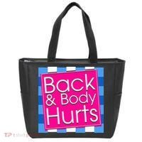 Funny Back Body Hurts Quote Exercise Workout Gym Tote Bag thumb 0
