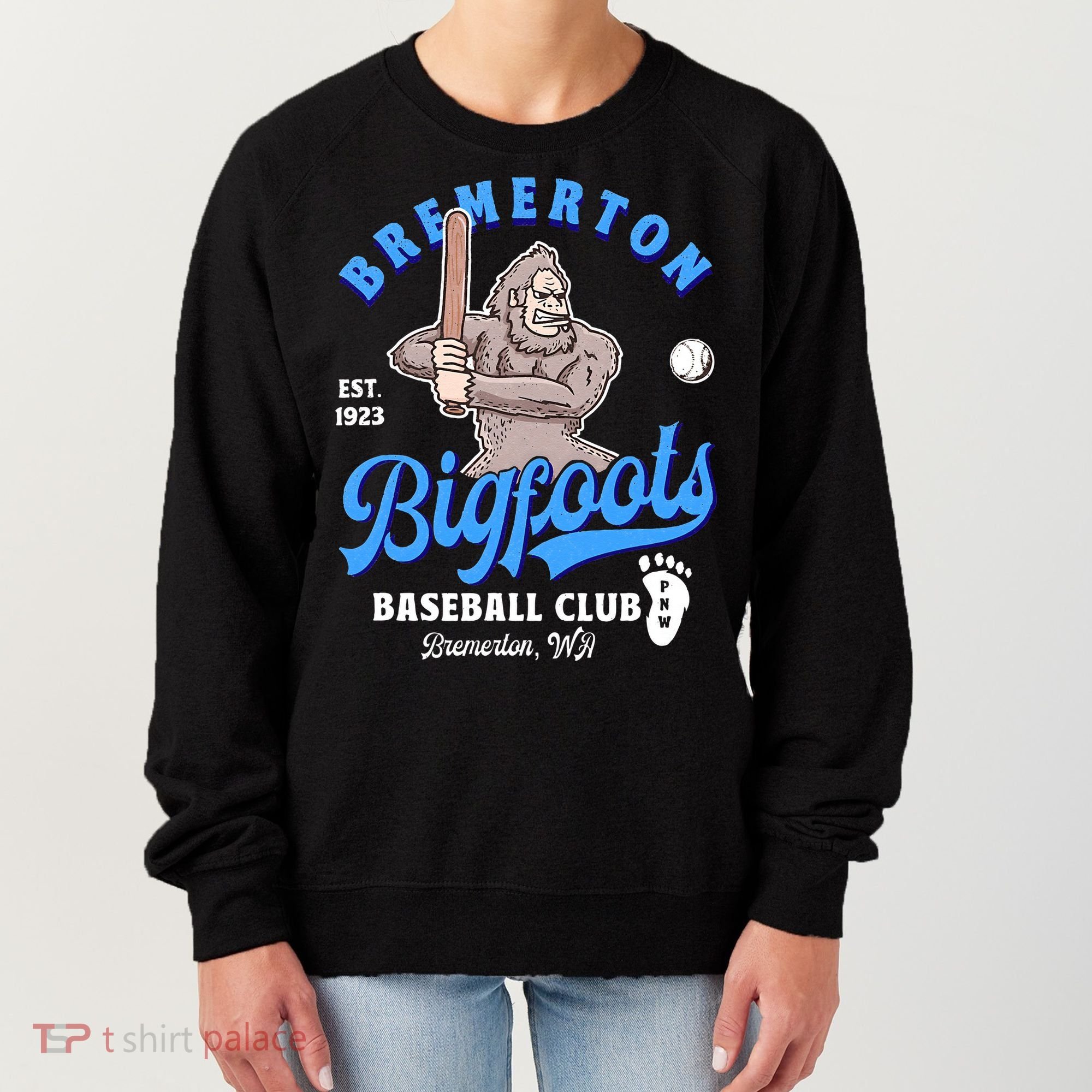 Funny Bigfoot Baseball Retro Minor League Baseball Team Women's Sweatshirt