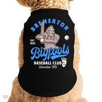 Funny Bigfoot Baseball Retro Minor League Baseball Team Doggie Tank thumb 0
