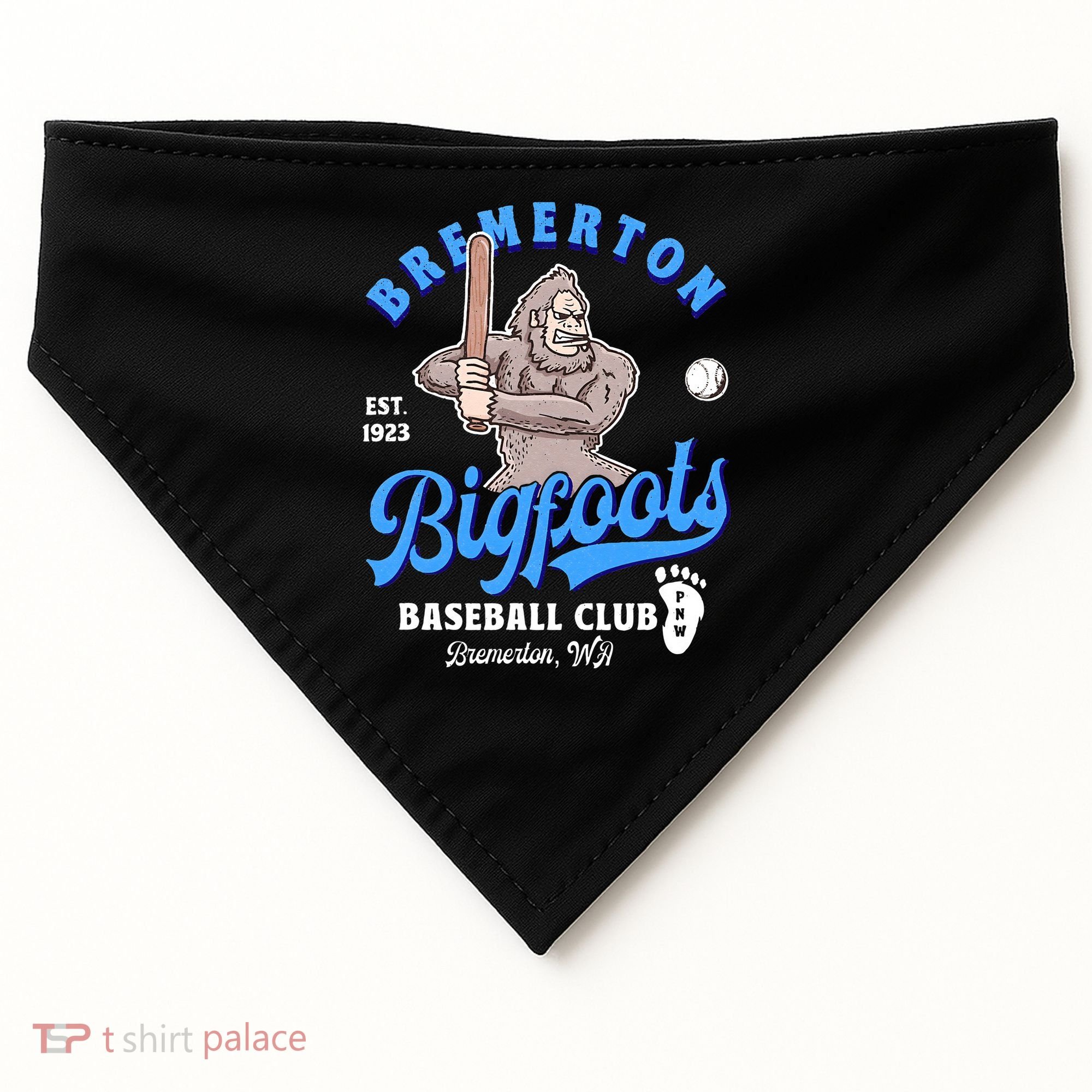 Funny Bigfoot Baseball Retro Minor League Baseball Team USA-Made Doggie Bandana
