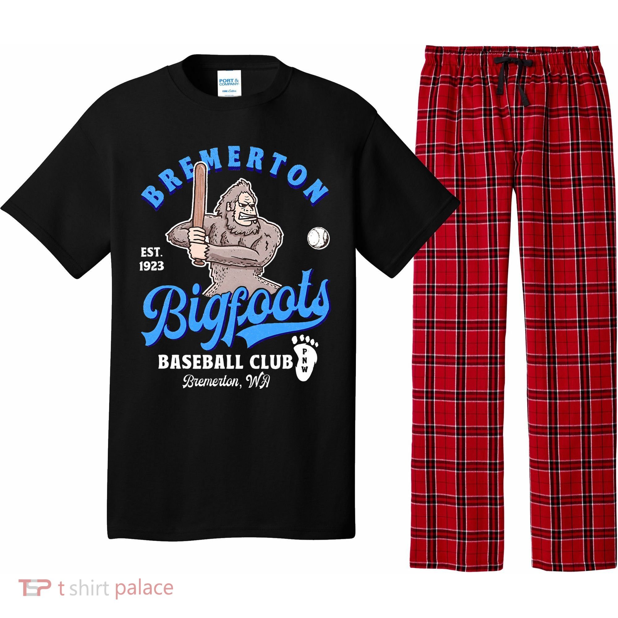 Funny Bigfoot Baseball Retro Minor League Baseball Team Pajama Set