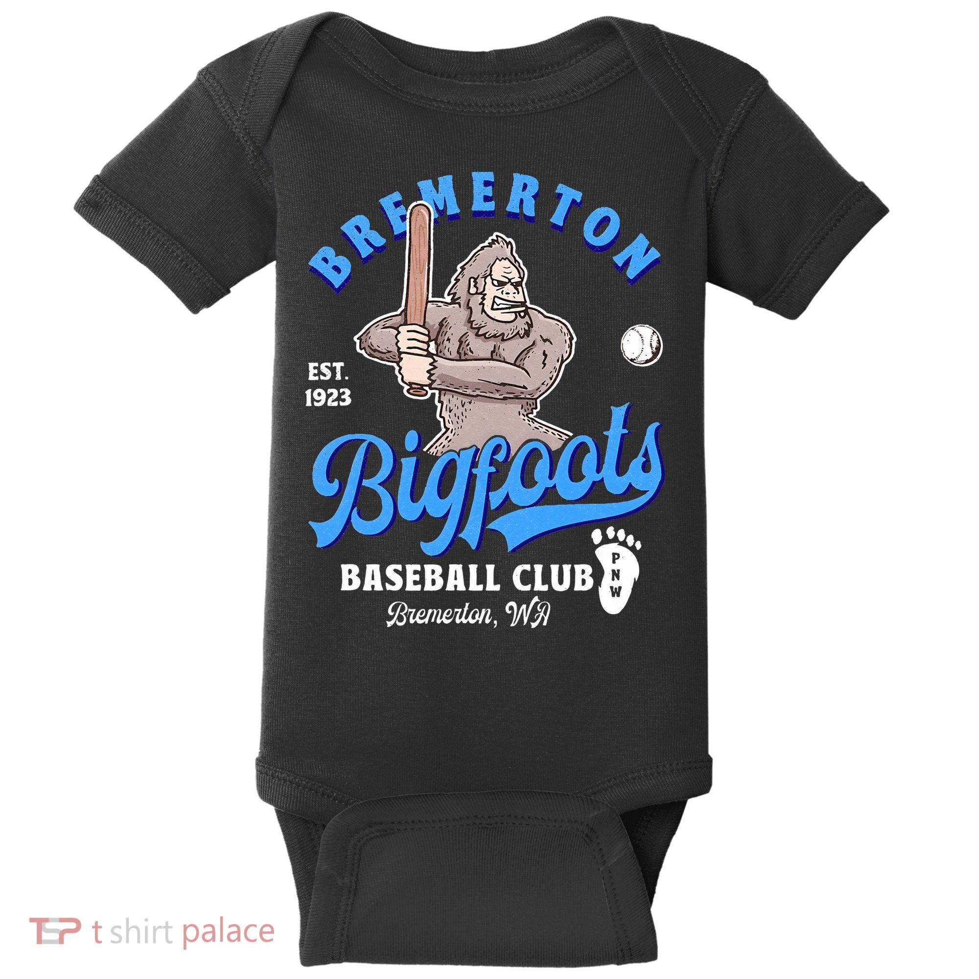 Funny Bigfoot Baseball Retro Minor League Baseball Team Baby Bodysuit