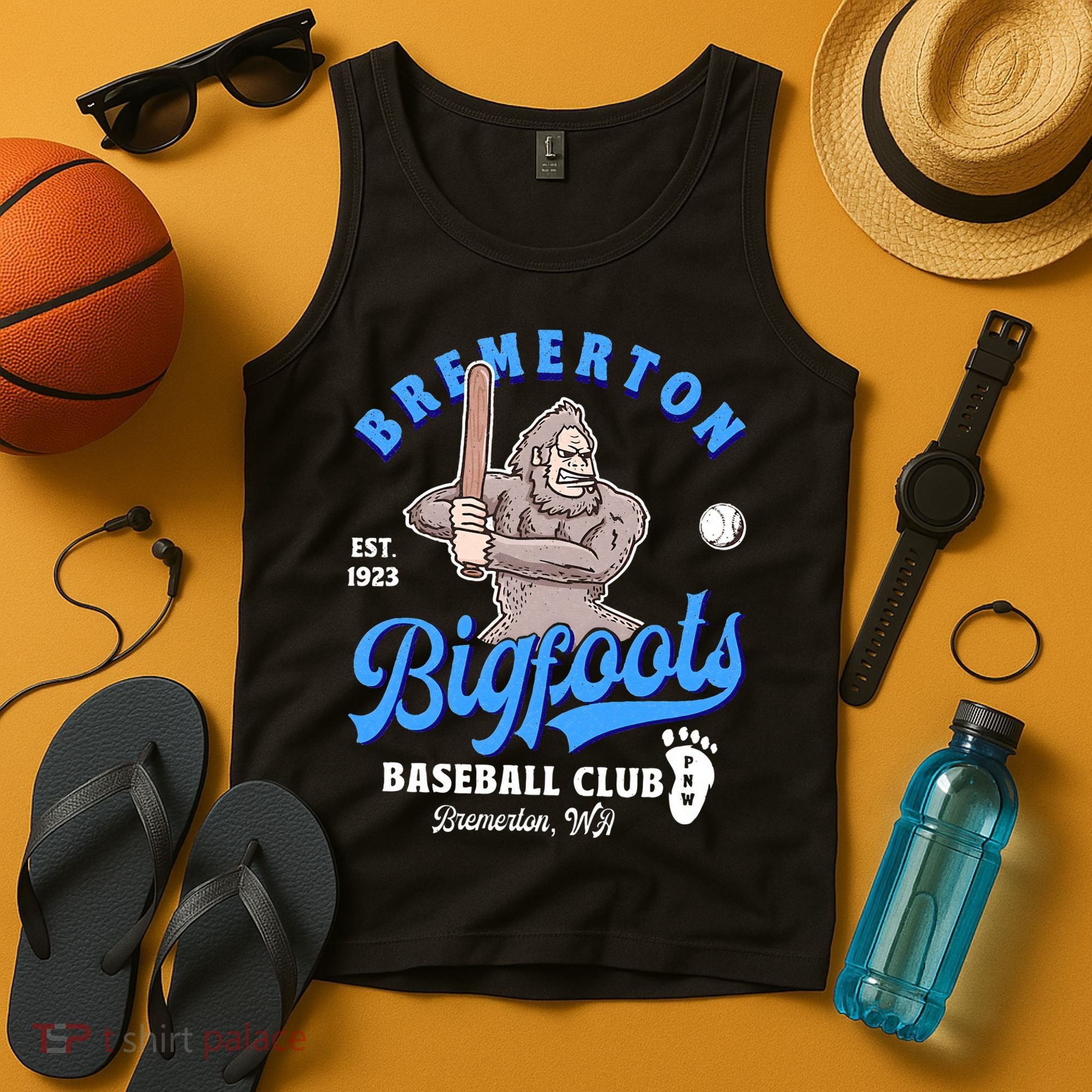Funny Bigfoot Baseball Retro Minor League Baseball Team Tank Top