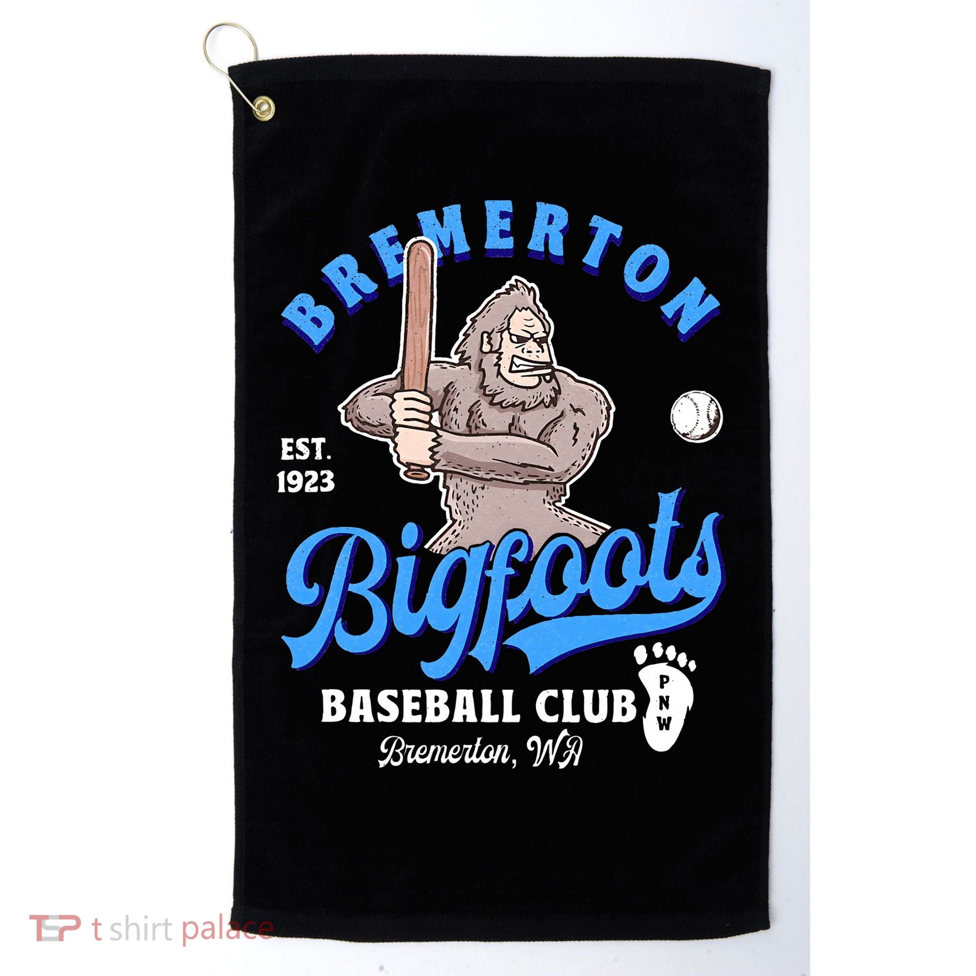 Funny Bigfoot Baseball Retro Minor League Baseball Team Golf Towel