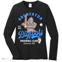 Funny Bigfoot Baseball Retro Minor League Baseball Team Women's Long Sleeve Shirt thumb 0