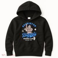 Funny Bigfoot Baseball Retro Minor League Baseball Team Kids Hoodie thumb 0