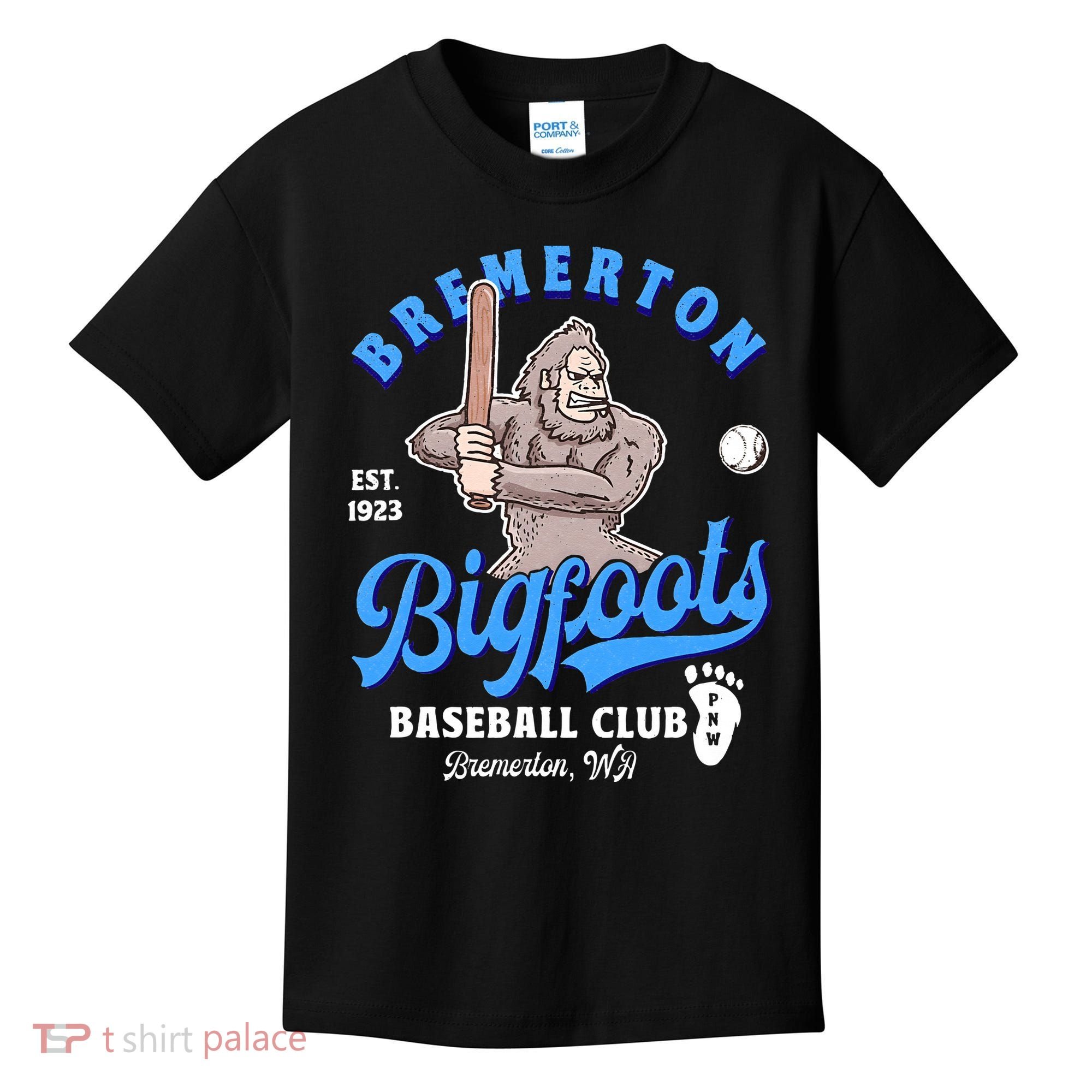 Funny Bigfoot Baseball Retro Minor League Baseball Team Kids T-Shirt