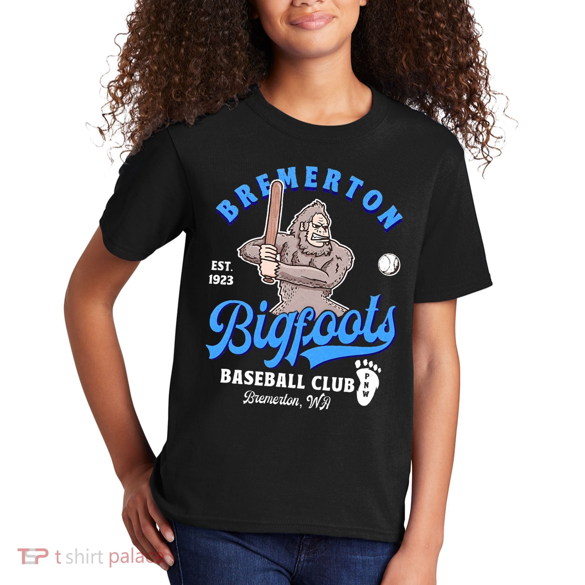 Funny Bigfoot Baseball Retro Minor League Baseball Team Kids T-Shirt