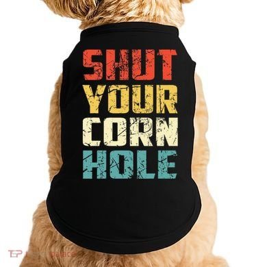 Funny Bean Bag Toss Cookout Retro Shut Your Cornhole Doggie Tank