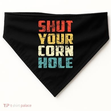 Funny Bean Bag Toss Cookout Retro Shut Your Cornhole USA-Made Doggie Bandana