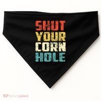 Funny Bean Bag Toss Cookout Retro Shut Your Cornhole USA-Made Doggie Bandana thumb 0