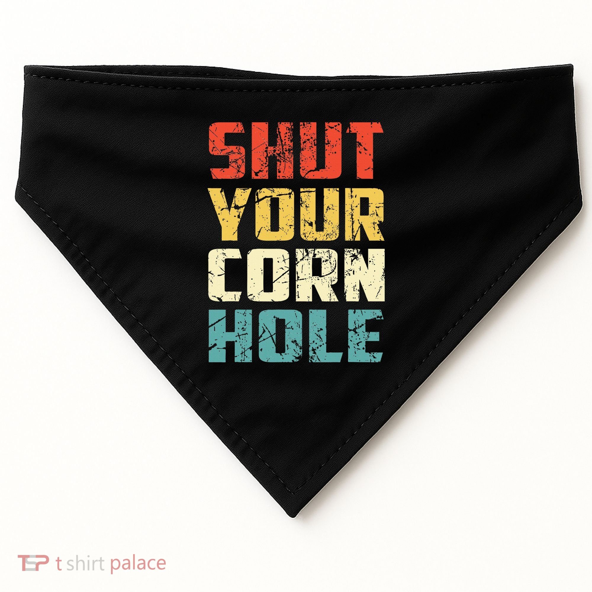 Funny Bean Bag Toss Cookout Retro Shut Your Cornhole USA-Made Doggie Bandana