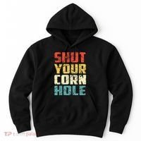 Funny Bean Bag Toss Cookout Retro Shut Your Cornhole Hoodie thumb 0