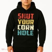 Funny Bean Bag Toss Cookout Retro Shut Your Cornhole Hoodie thumb 2