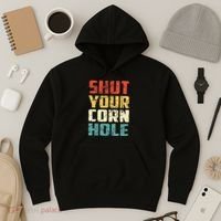Funny Bean Bag Toss Cookout Retro Shut Your Cornhole Hoodie thumb 3
