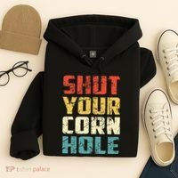 Funny Bean Bag Toss Cookout Retro Shut Your Cornhole Hoodie thumb 4