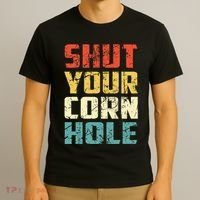 Funny Bean Bag Toss Cookout Retro Shut Your Cornhole T-Shirt thumb 3