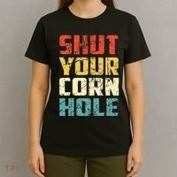Funny Bean Bag Toss Cookout Retro Shut Your Cornhole T-Shirt thumb 4