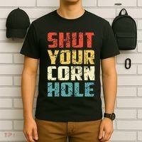 Funny Bean Bag Toss Cookout Retro Shut Your Cornhole T-Shirt thumb 6