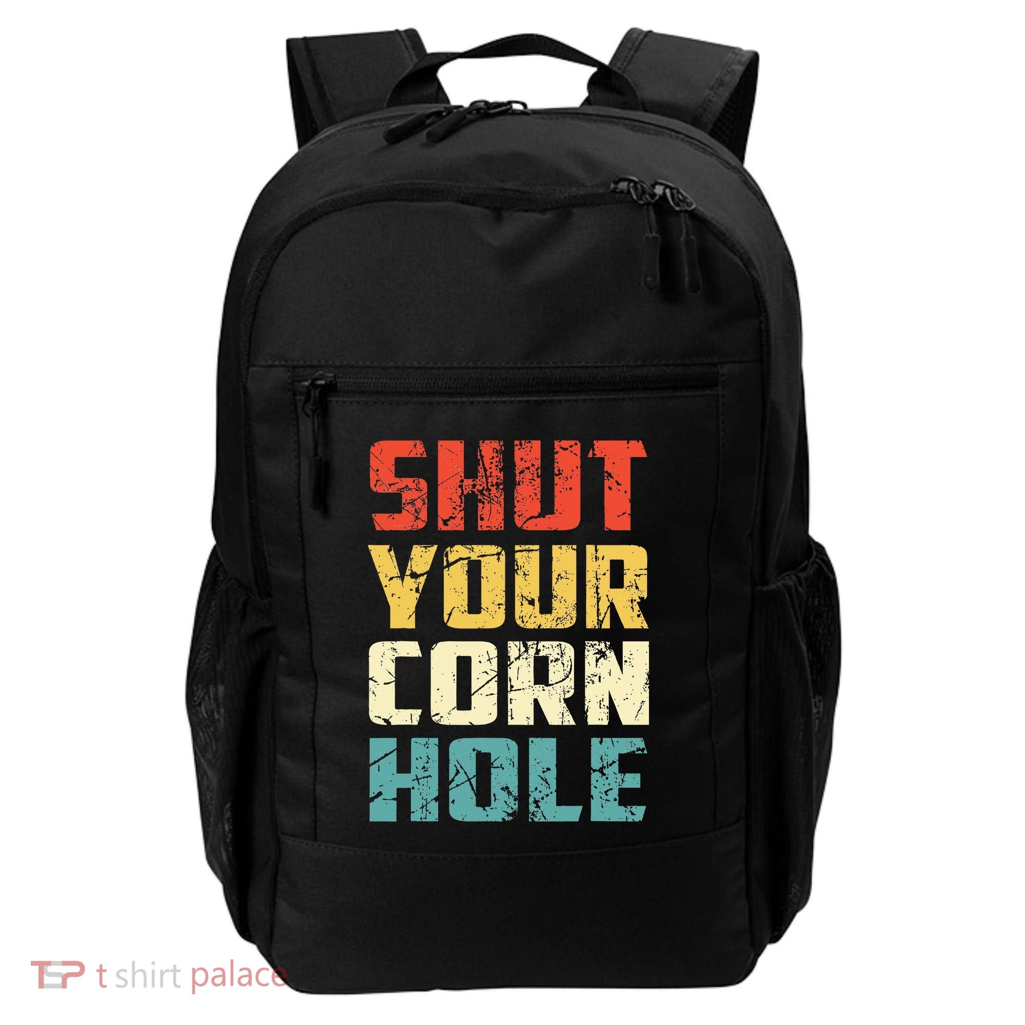Funny Bean Bag Toss Cookout Retro Shut Your Cornhole Backpack