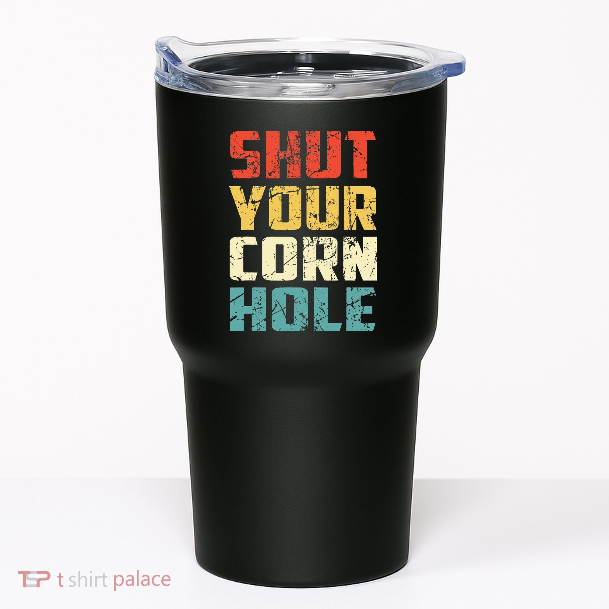 Funny Bean Bag Toss Cookout Retro Shut Your Cornhole Tumbler