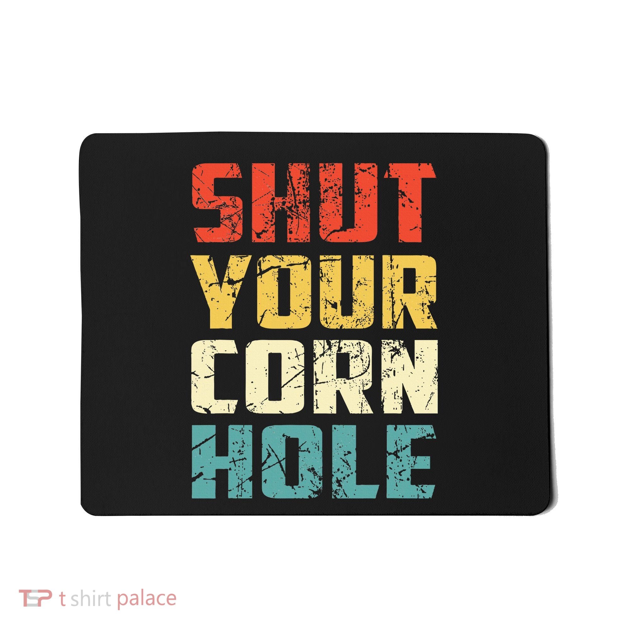 Funny Bean Bag Toss Cookout Retro Shut Your Cornhole Mousepad
