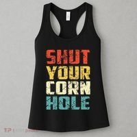Funny Bean Bag Toss Cookout Retro Shut Your Cornhole Women's Tank Top thumb 3
