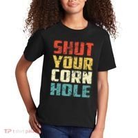 Funny Bean Bag Toss Cookout Retro Shut Your Cornhole Kids T-Shirt thumb 2