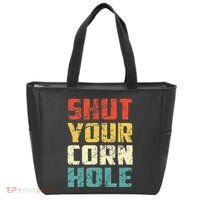 Funny Bean Bag Toss Cookout Retro Shut Your Cornhole Tote Bag thumb 0