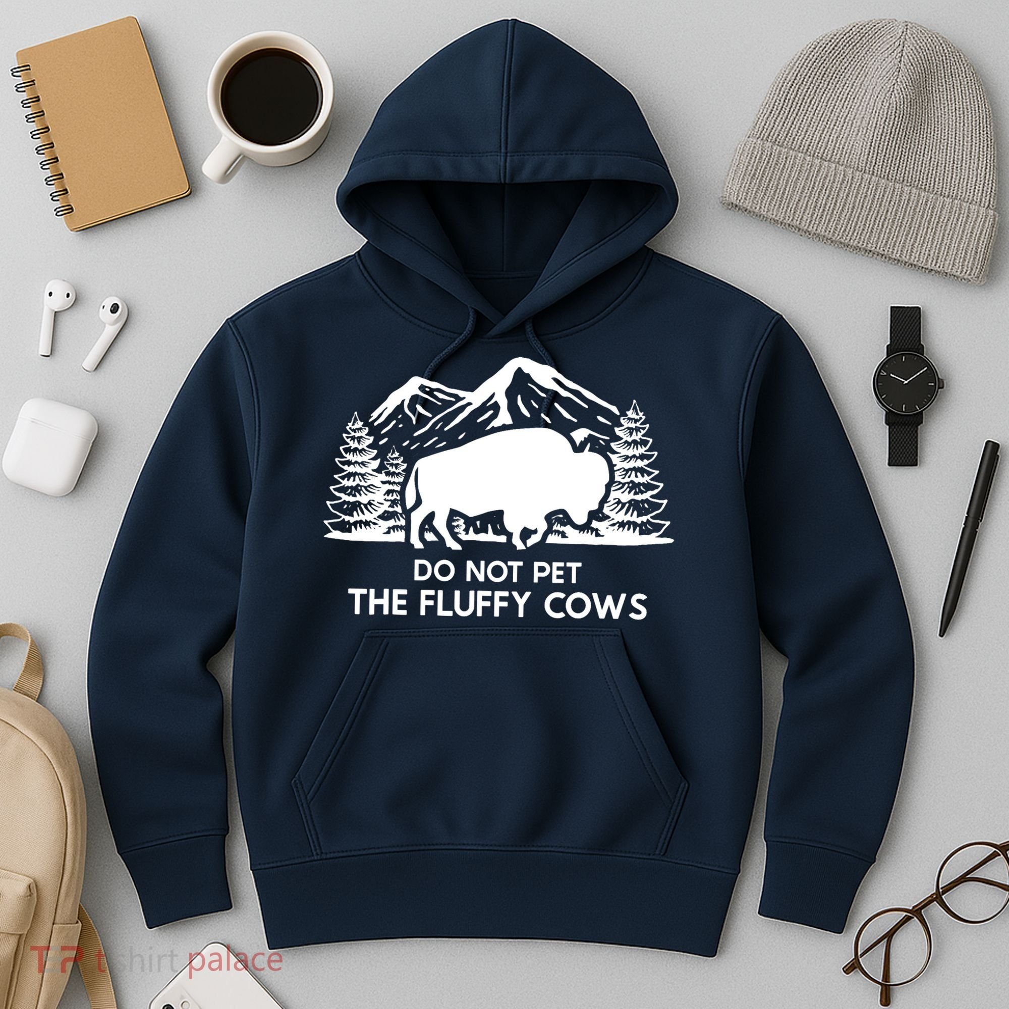 Funny Buffalo Bison Do Not Pet The Fluffy Cow Hoodie
